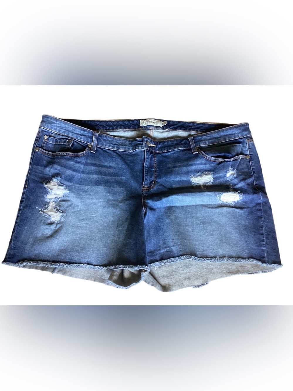 Torrid distressed jean shorts. 28